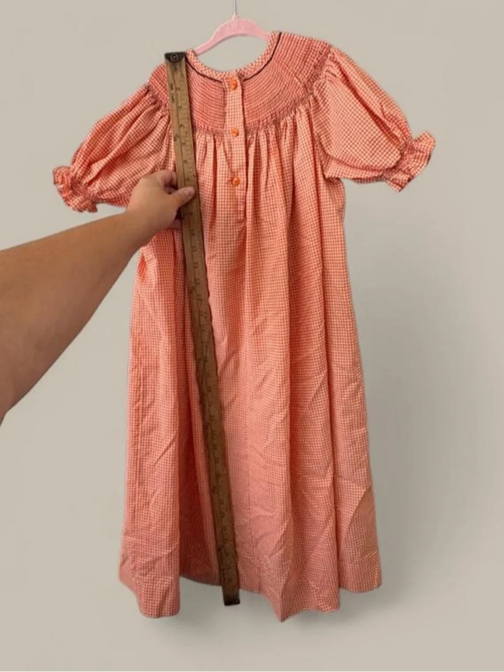 Girls 7 Orange Smocked Halloween Dress